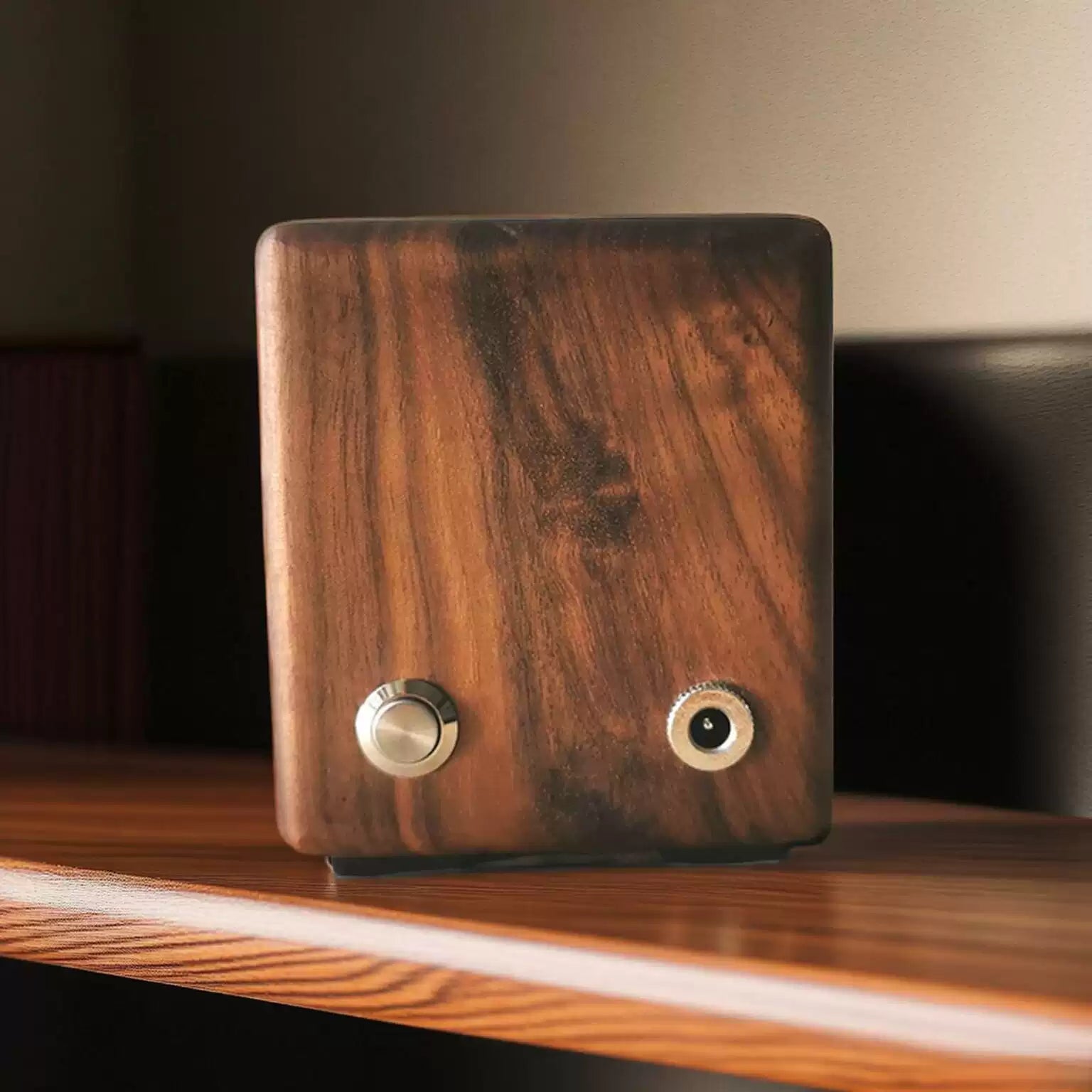 Handcrafted Walnut Wood Magnetic Fluid Music Rhythm Lamp