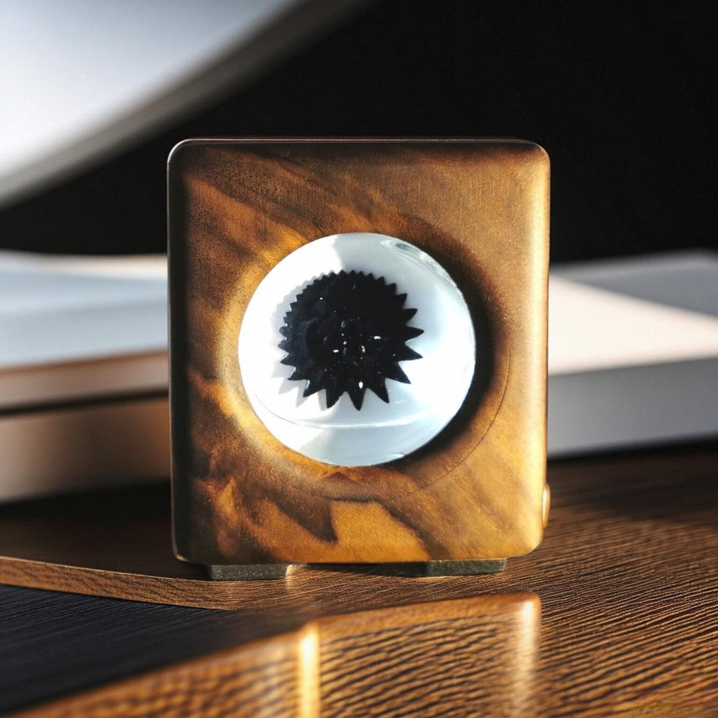 Handcrafted Walnut Wood Magnetic Fluid Music Rhythm Lamp