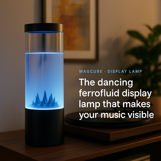 The dancing ferrofluid display lamp that makes your music visible