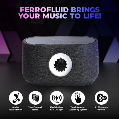 Magnetic Fluid Wireless Charging Bluetooth Speaker - High-Quality Stereo 3D Surround Sound with Deep Bass for Desktop and PC