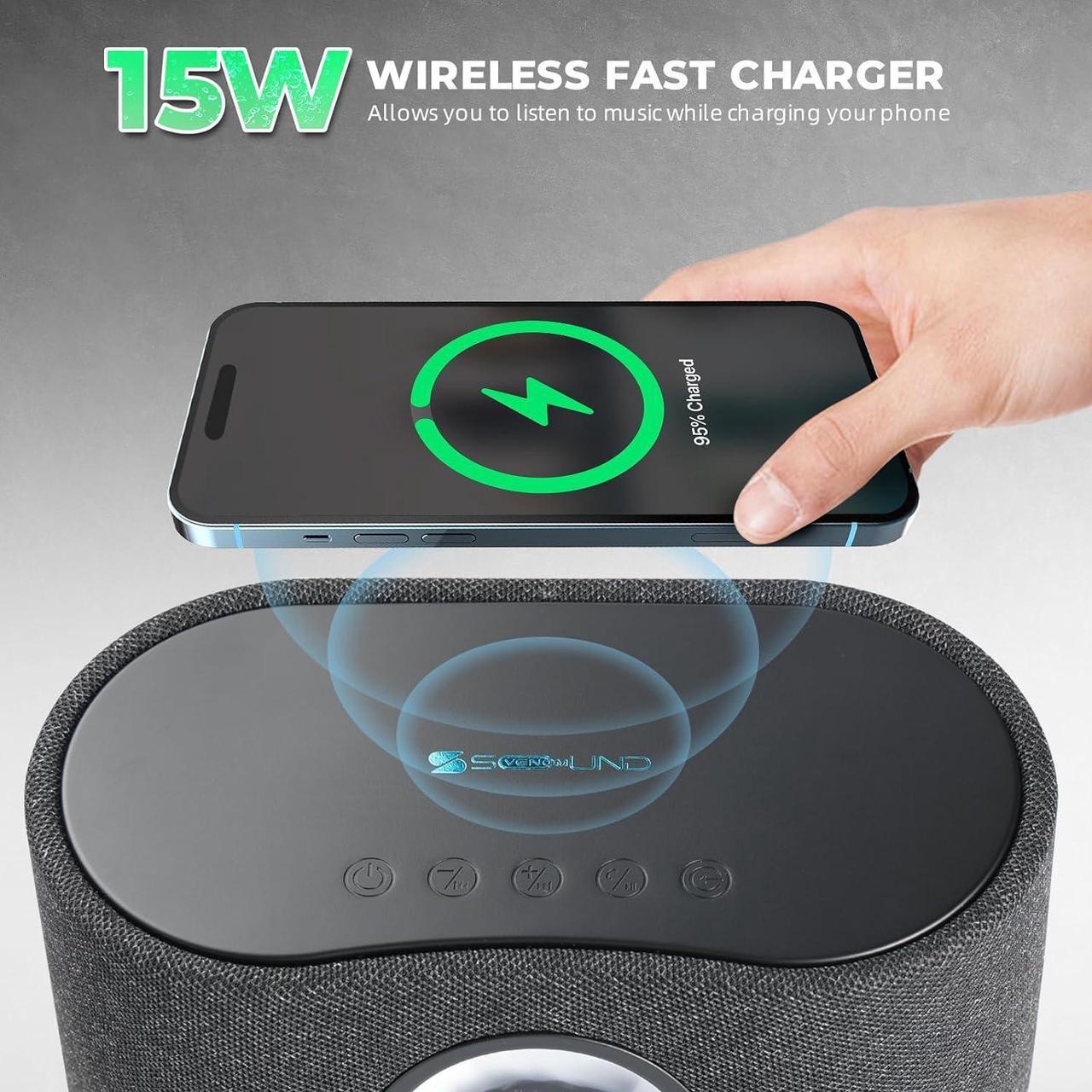 Magnetic Fluid Wireless Charging Bluetooth Speaker - High-Quality Stereo 3D Surround Sound with Deep Bass for Desktop and PC