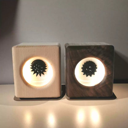 Handcrafted Walnut Wood Magnetic Fluid Music Rhythm Lamp